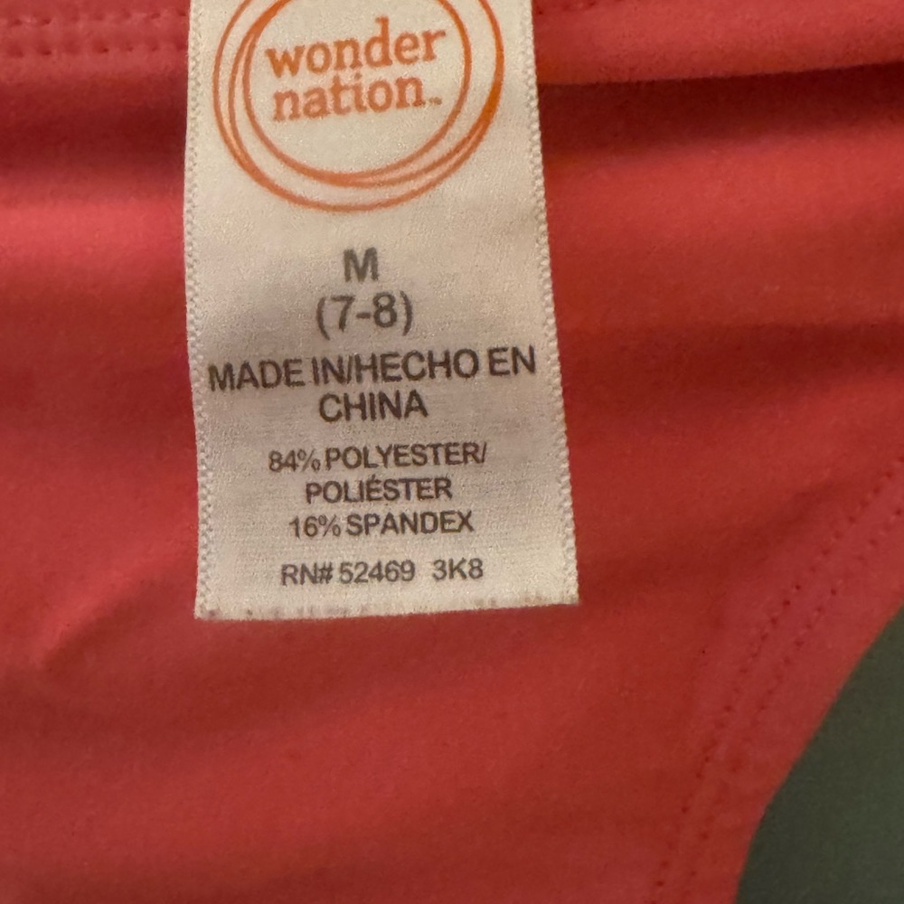 Wonder Nation Coral Ruffle Tankini Set – Girls Size M (7/8) - Picture 4 of 4